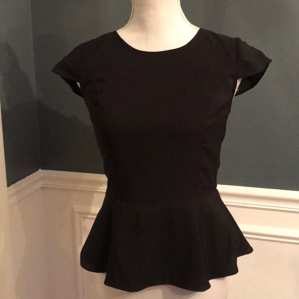 Black peplum blouse